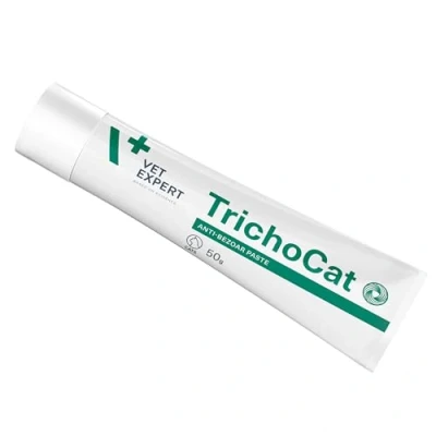 Image of Vet Expert TrichoCat Hairball Treatment for Cats Prevents and Removes Hairballs with Soy Oil, Yeasts, Taurine, Vitamins E, B2, B3 50g Paste