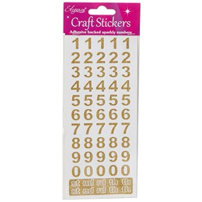Image of Bold Number Set Gold Craft Stickers No.65