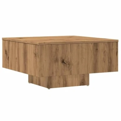 Image of vidaXL Coffee Table Artisan Oak, 60x60x31.5 cm, Engineered Wood, Modern Rectangular Lounge &amp; Living Room Side/Center