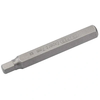 Image of Draper 7mm x 75mm Hexagonal 10mm Insert Bit for Mechanic&#039;s Sets