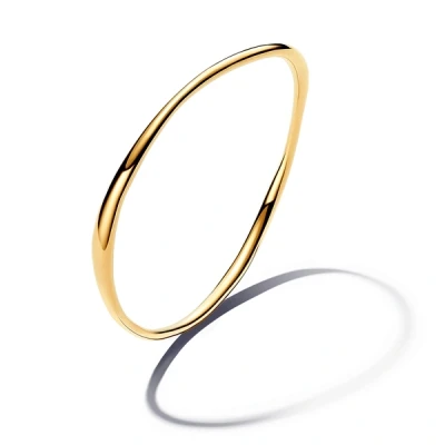 Image of Pandora Gold Organically Shaped Bangle 17cm