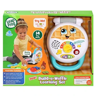 Image of LeapFrog Build a Waffle Learning Set, Role Play Kitchen Toy with Lights, Music, Colours &amp; Counting, Toddler Gift for ages 12, 18, 24+ months, English Version