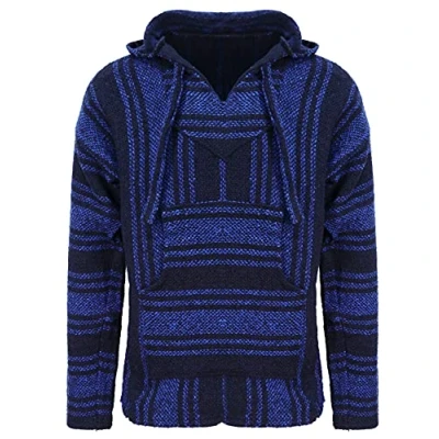 Image of Mexican Baja Hoodie Blue and Black (Medium)