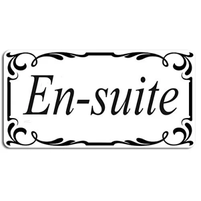 Image of WaterShed Designs En Suite Door Sign Self Adhesive Vinyl Sticker, Decal Bath Room bathroom, WC