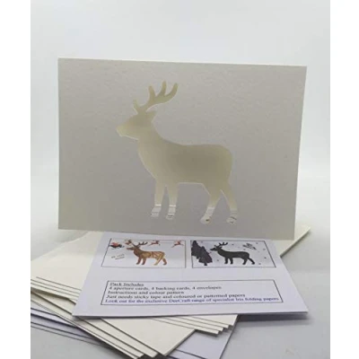 Image of Iris Folding Card Pack Deer/STAG C5 Size Makes 4 Cards DeeCraft