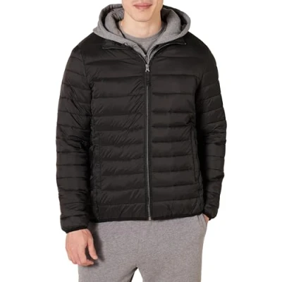 Image of Amazon Essentials Men&#039;s Packable Lightweight Water Resistant Puffer Jacket (Available in Big &amp; Tall), Black, XL