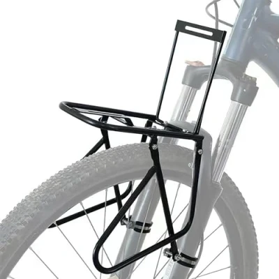 Image of WLDOCA Bike Front Pannier Rack with Locking Nut 20kg Load Cycle Luggage Shelf Installable Bicycle Basket for Tours Camping,Black