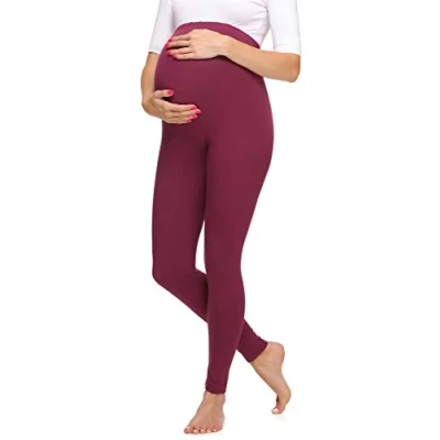 Image of Merry Style Women&#039;s Maternity Long Leggings Made from Viscose MS10 297 (Claret, M)
