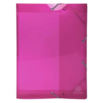 Image of Exacompta Ref 59674E Iderama Collection Elasticated PP Filing Box 250 x 330mm in Size, Suitable for Holding A4 Documents, 25mm Spine, Spine Label Pink