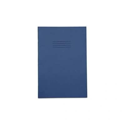 Image of Rhino A4 Exercise Books, 48 Page / 8mm Lined with Margin Paper Notebook, 10 Pack, Office &amp; School Stationery Supplies, Dark Blue