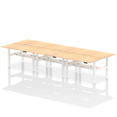 Image of Air B2B 1400x800 Adjustable 6P Bench Desk Scalloped Maple/White