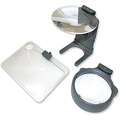 Image of Carson HM 30 3 in 1 LED Lighted Hobby Magnifier, Grey