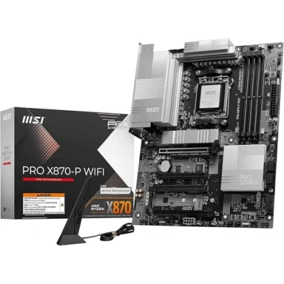 Image of MSI PRO X870 P WIFI Motherboard, ATX Supports AMD Ryzen 9000 / 8000 7000 Processors, AM5 60A SPS VRM, DDR5 Memory Boost 8200+MT/s (OC), PCIe 5.0 x16 &amp; 4.0 x16, M.2 Gen5, Wi Fi 7, 5G LAN
