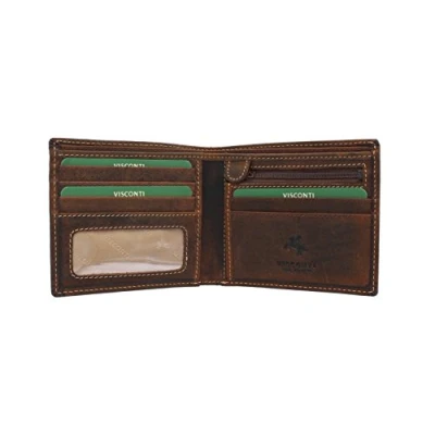 Image of VISCONTI Hunter Oiled Leather Shield Wallet 707 Oil Tan RFID