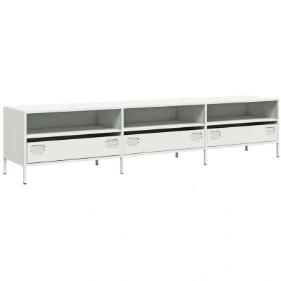 Image of vidaXL TV Cabinet White 202x39x43.5 cm Cold rolled Steel