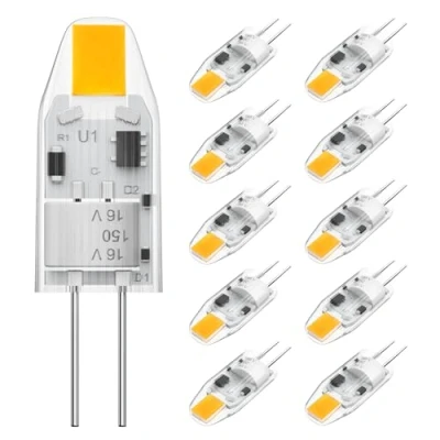 Image of Eco.Luma G4 LED Bulbs 1W, 10W Halogen Equivalent, Mini Capsule Light Bulb AC/DC 12V Warm White 2700K, Bi Pin Base JC Type Non Dimmable for Home Lighting, Pack of 10