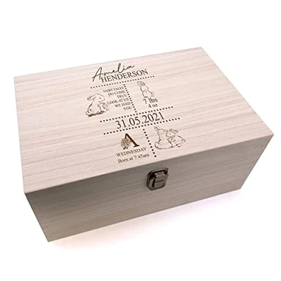 Image of ukgiftstoreonline Personalised Baby Rabbit Memories Keepsake Box