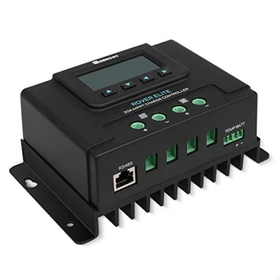 Image of Renogy 20A MPPT Solar Charge Controller 12V 24V Auto with LCD Backlit Display, Temp Sensor, for Gel Sealed Flooded and Lithium Battery, Rover Elite