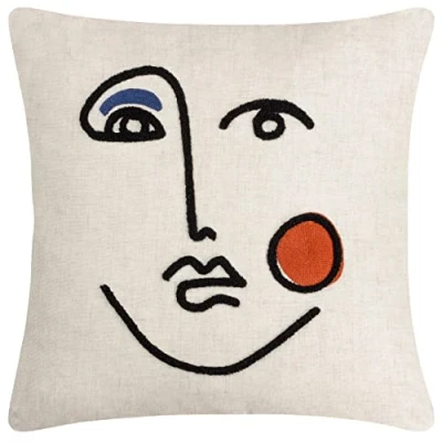 Image of furn. Cleo Cushion Cover,Ginger/Navy,45 x 45cm