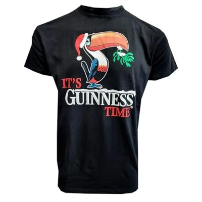 Image of Guinness Toucan Christmas T Shirt Black