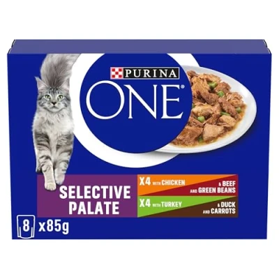 Image of Purina ONE Adult Wet Cat Food Selective Palate 8x85g, Pack of 5