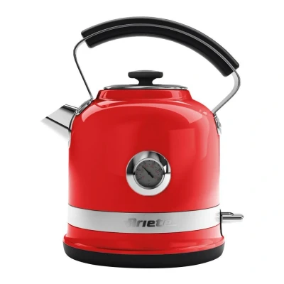 Image of Ariete 2854R Moderna Cordless Electric Kettle, Stainless Steel Body, 1.7 Litre Capacity, 3000 Watt, Visible Water Level, Removable Filter, Auto Shut Off, Red