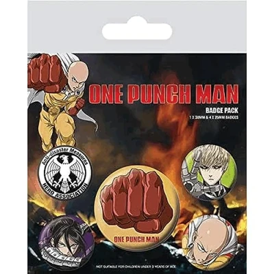 Image of One Punch Man Badge Pack, Multi Colour, 10 x 12.5cm