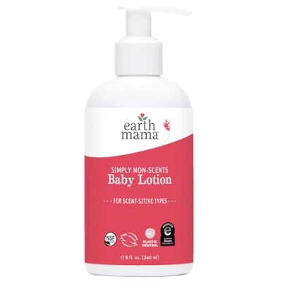 Image of Earth Mama Natural Non Scents Baby Lotion with Organic Calendula, 8 Fluid Ounce