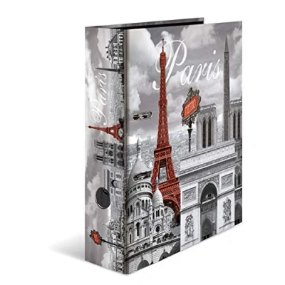 Image of HERMA Lever Arch File Trend Cities with Paris Motif, A4, 70 mm Spine, Inner Print, 1 Folder