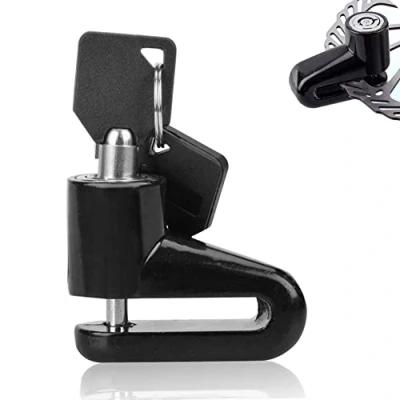 Image of Disc Brake Lock, Security Lock Anti Theft Bicycle Rotor Motorcycle Scooter Heavy Duty Steel for Wheel (Black)