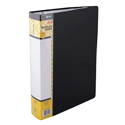 Image of D.RECT Display Book PP A4 100 Pockets Folder Solid Presentation Offer Folders Black