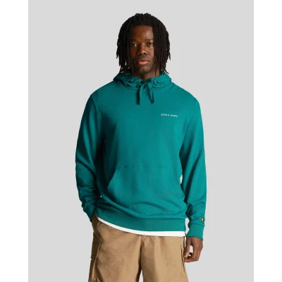 Image of Lyle &amp; Scott Mens Loopback Embroidered Hoodie in Green material_cashmere Size Medium