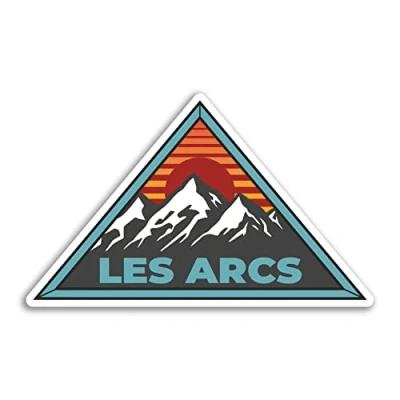 Image of 2 x 10cm Wide Les Arcs Vinyl Stickers France French Mountains Ski Travel Holiday Sticker #77429