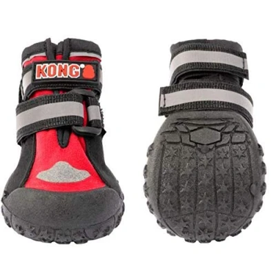 Image of KONG Sports Shoes for Medium Dogs, Pack of 4 in Size M, High Quality Paw Protection with Padding, Comfortable Dog Paws, Easy &amp; Safe Use, Robust Washable Material