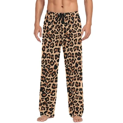 Image of JUMBEAR Beautiful Leopard Print Mens Lounge Pants, Pyjama Bottoms Nightwear