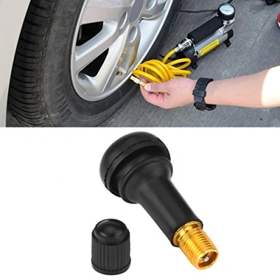 Image of Tire Valve Stems, Qiilu 10Pcs Car TR413 Wheel Tyre Stem Snap In Auto Short Rubber