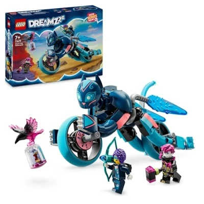 Image of LEGO DREAMZzz 2 in 1 Zoey’s Cat Motorcycle Set, Rebuild an Animal Figure into a Bike Toy For 7 Plus Year Old Boys &amp; Girls, Vehicle Playset, Fun, Creative Birthday Gift Idea Kids 71479