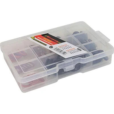 Image of Arctic Hayes ARC557000 A557000 557000 Popular Plumbers Washer Kit 144 Piece, Black