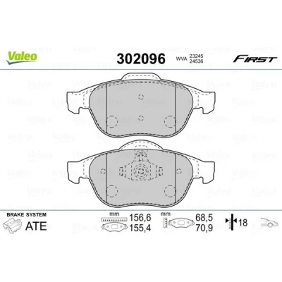 Image of 410600756R, 410605766R, 7701209101, 7701209672, 8660004734 Brake pad set VALEO 302096 RENAULT: TRAFIC 2 Kasten, SCENIC 2, MASTER Kasten