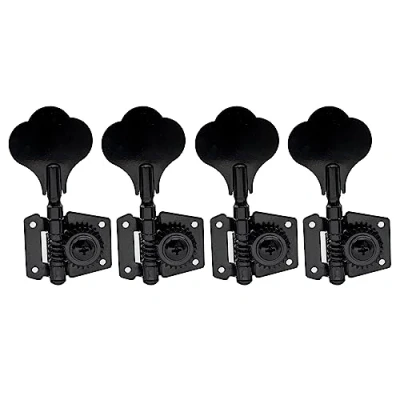 Image of Musiclily 4 in line Open Gear Bass Tuners Tuning Pegs Keys Machine Heads Set, Black(4 Pieces)