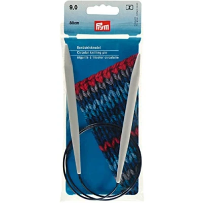 Image of Prym 9.00mm Circular Knitting Pin 80cms Long, Silver