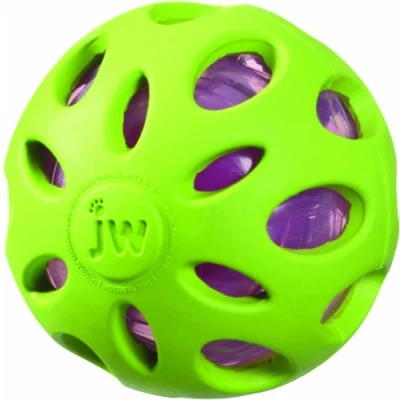 Image of JW Crackle Ball Medium By Rubber with A Plastic Bottled Heart For Dogs, M