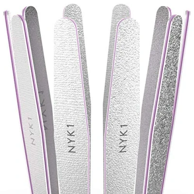Image of Professional Nail Files Emery Boards (Pack of 10) Strong HIGH Quality Nails 100 180 Grit File for Natural Acrylic Set