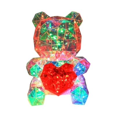 Image of Holographic RGB LED Starlightz Music Interactive Night Light Bear Heart with App
