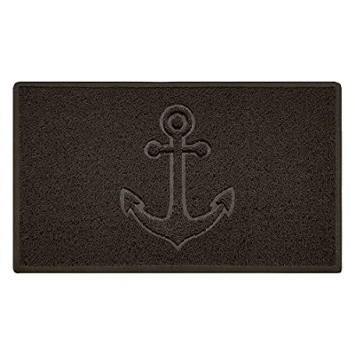 Image of Nicoman Anchor Embossed Shape Door Mat Dirt Trapper Washable Barrier Doormat (Use Indoor or Sheltered Outdoor) (75x44cm/29.5x17.3inches,Medium) Brown