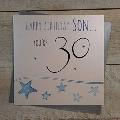 Image of WHITE COTTON CARDS LLB30 S&quot;Happy Birthday Son. You&#039;re 30&quot; Handmade 30th Card