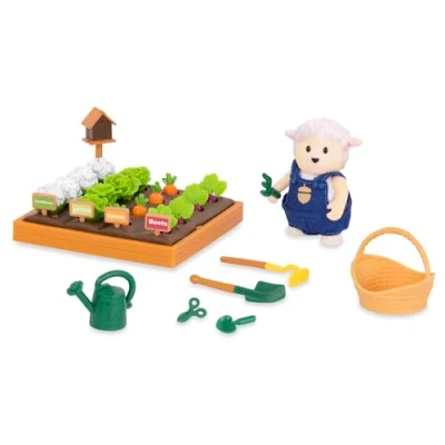 Image of Li&#039;l Woodzeez WZ6716Z Play Variety Li’l 31pc Toy Set with Animal Character and Gardening Accessories Miniature Figurines Playsets for Kids Age 3+, Multi Color
