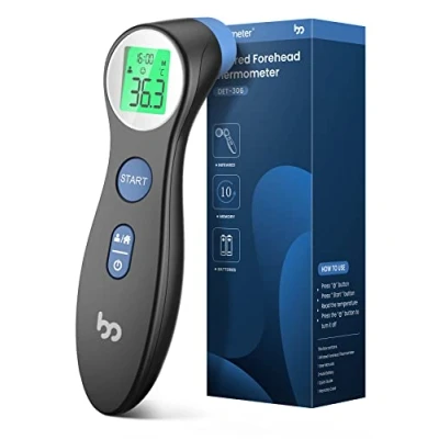 Image of Forehead Thermometer for Adults Kids, Non Contact Touch Infrared LCD Display Digital Baby Thermometers Body Temperature Thermometer, Black
