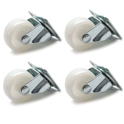 Image of 4X New 30mm Plastic Swivel Castor Wheel White Furniture Caster Without Brake Set