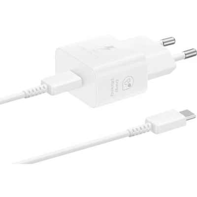 Image of Samsung Fast Charger USB C 25W + Cable White